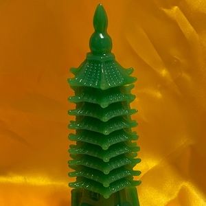 Feng Shui 7.25” GREEN PAGODA TOWER statue!